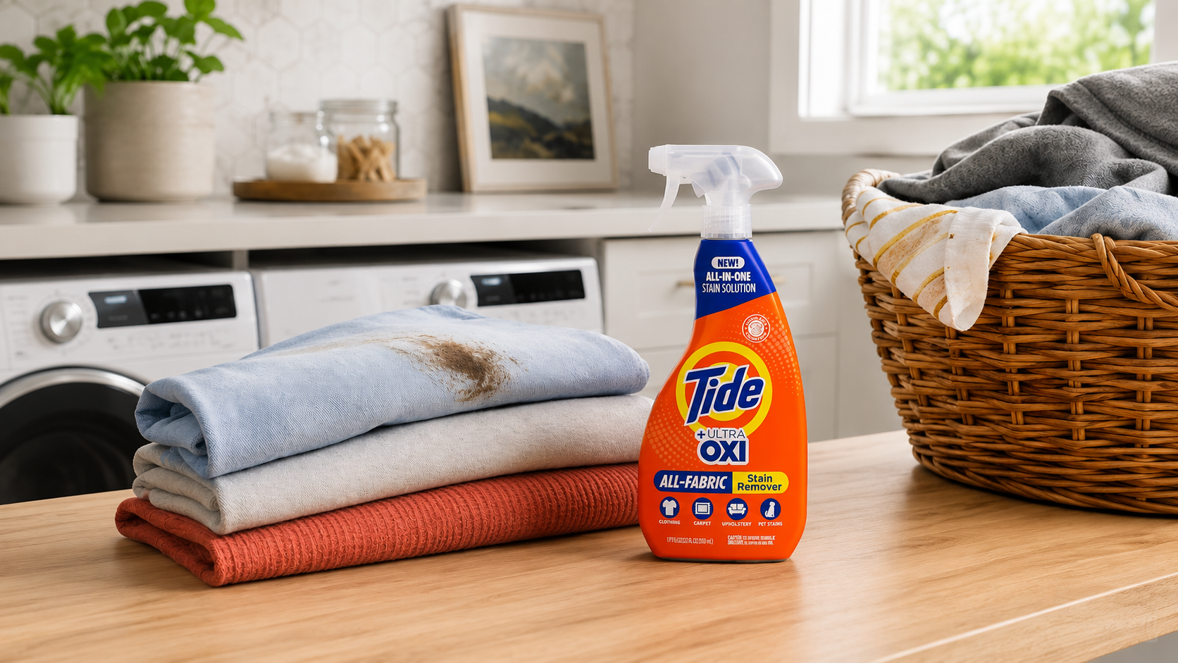 Tide +Ultra Oxi All-Fabric Stain Remover spray bottle