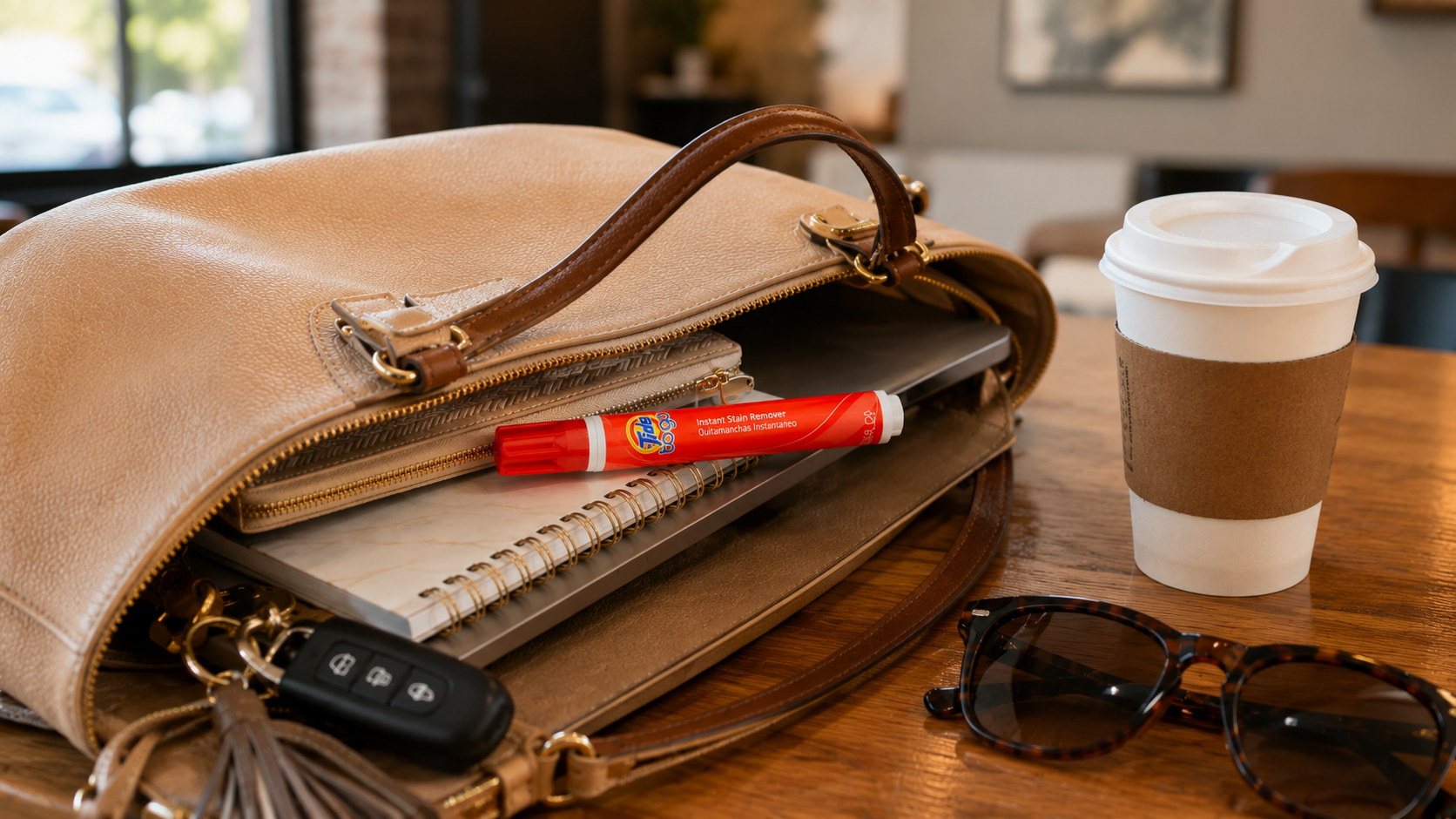 Tide To Go instant stain remover pen in use