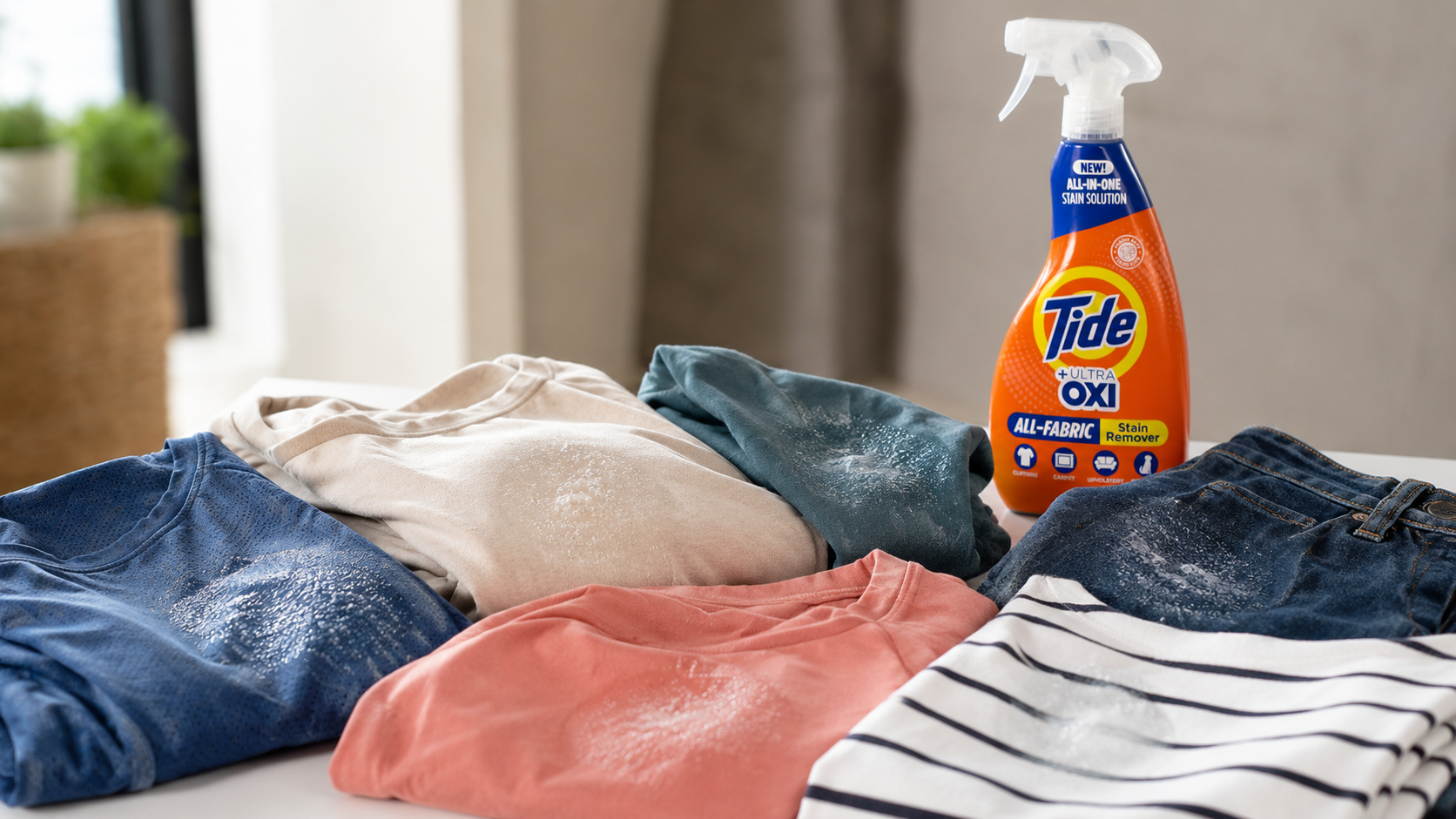 Tide +Ultra Oxi All-Fabric Stain Remover spray bottle