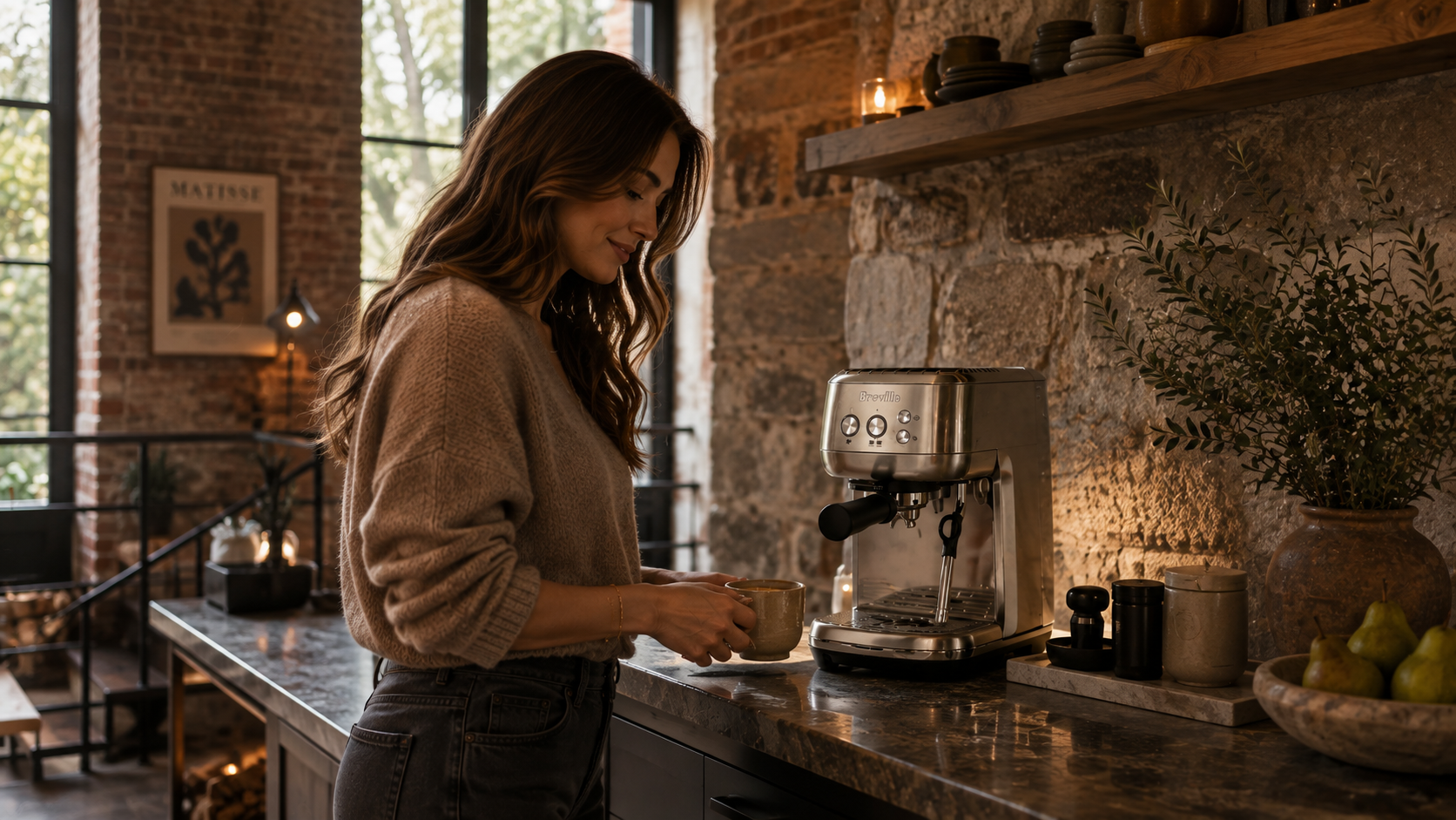 Breville Bambino espresso machine in brushed stainless steel