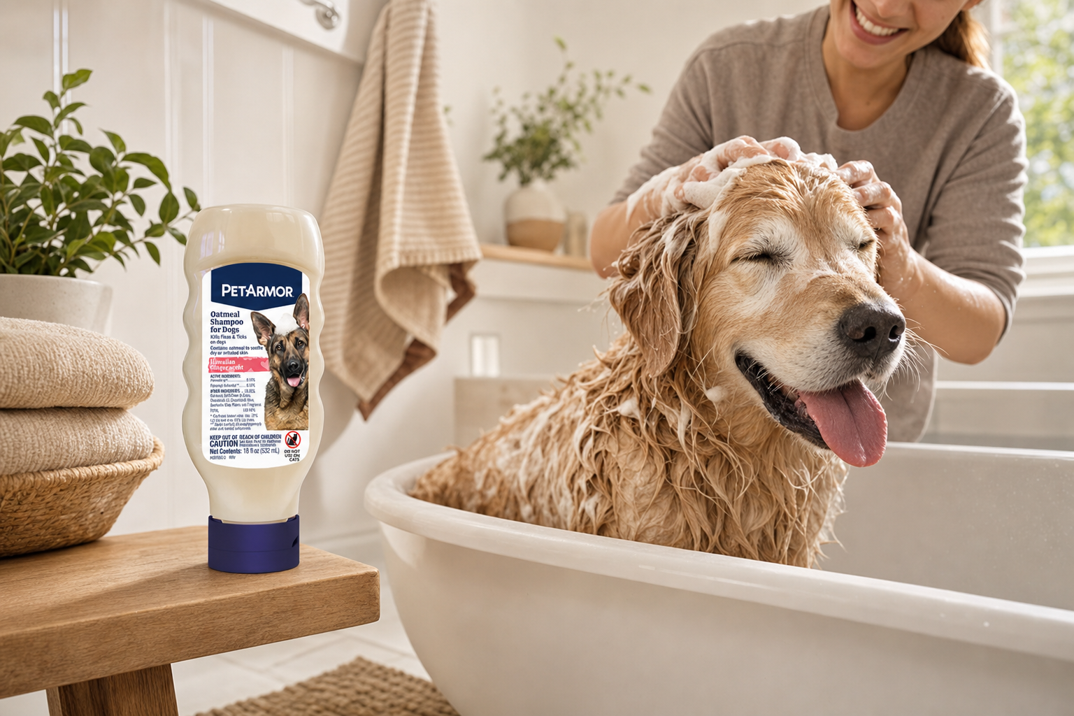 PetArmor Flea & Tick Shampoo for Dogs front of bottle