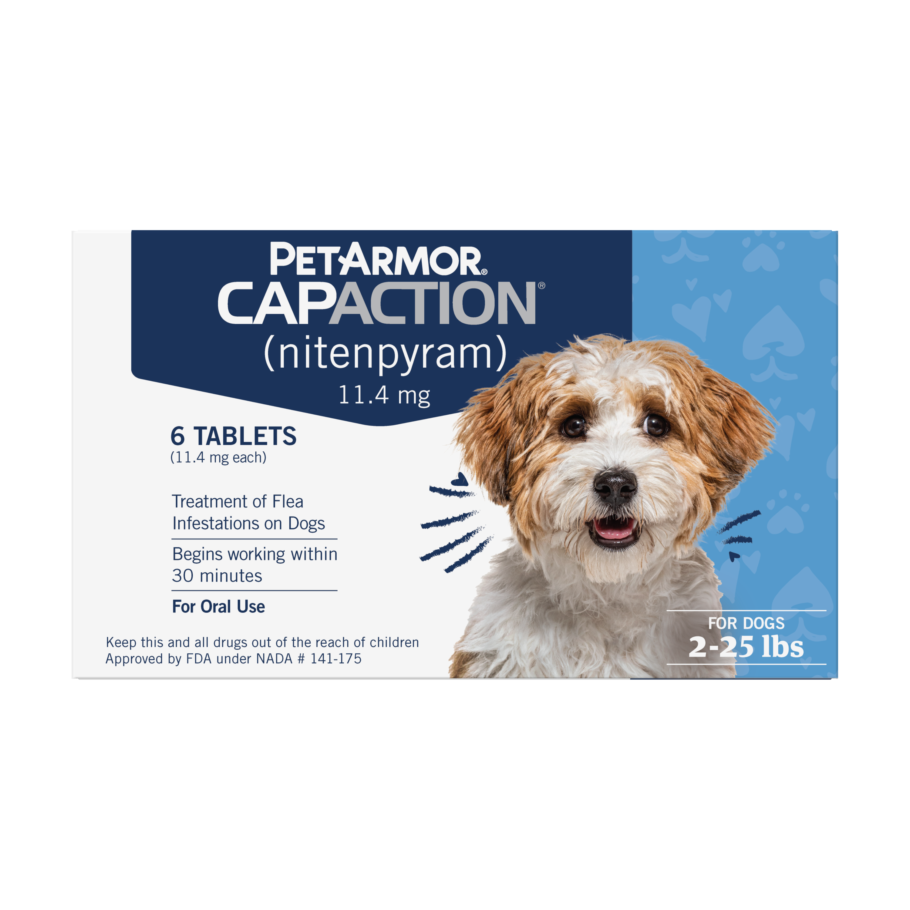 PetArmor® CAPACTION® (nitenpyram) Oral Flea Treatment for Dogs - 6 / 2-25lbs