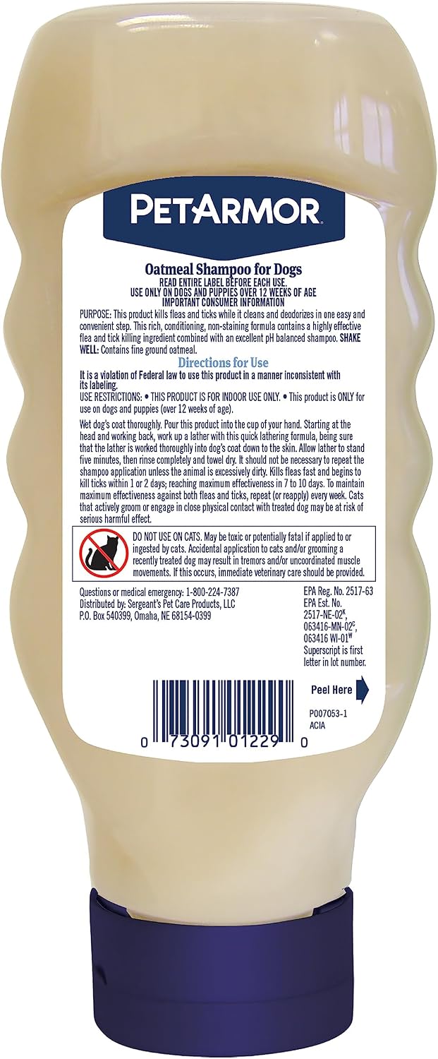 PetArmor® Flea & Tick Shampoo for Dogs - Oatmeal - Hawaiian Ginger