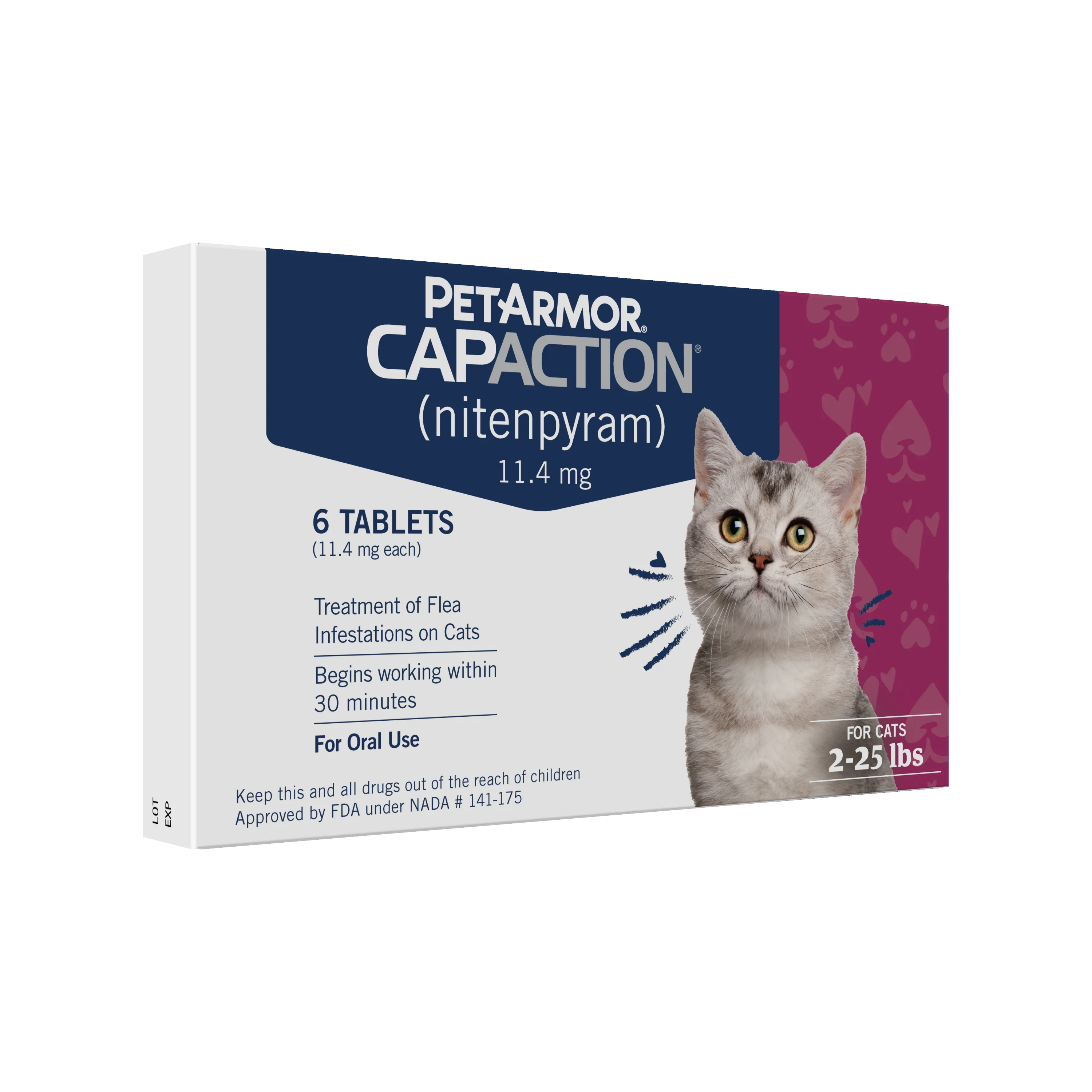PetArmor® CAPACTION® (nitenpyram) Oral Flea Treatment for Cats - 6 / 2-25lbs