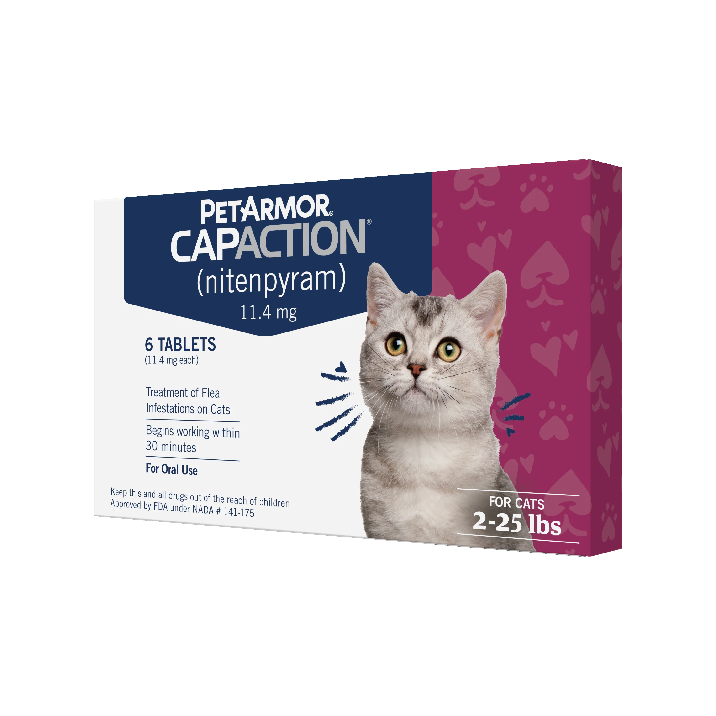 PetArmor® CAPACTION® (nitenpyram) Oral Flea Treatment for Cats - 6 / 2-25lbs