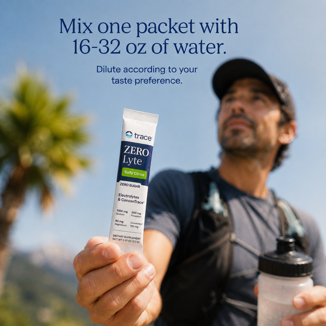 Trace Minerals ZeroLyte Electrolyte Mix, Salty Berry Lemonade, 30 Packets Zero sugar, ancient sea salt + coconut water, supports hydration, replenishes electrolytes, sodium + potassium + magnesium