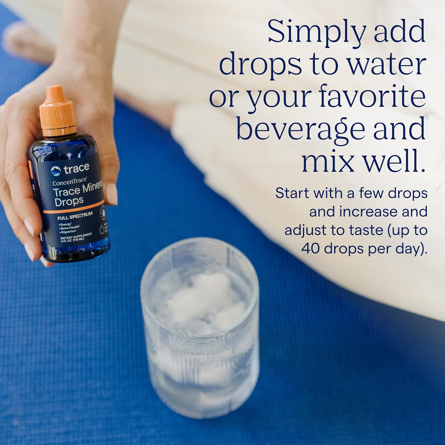 Trace Minerals ConcenTrace Mineral Drops, 70+ Ionic Minerals, 48 Servings  Sourced from the Great Salt Lake, Liquid electrolyte concentrate, Remineralizes RO water, Supports energy, digestion & bones