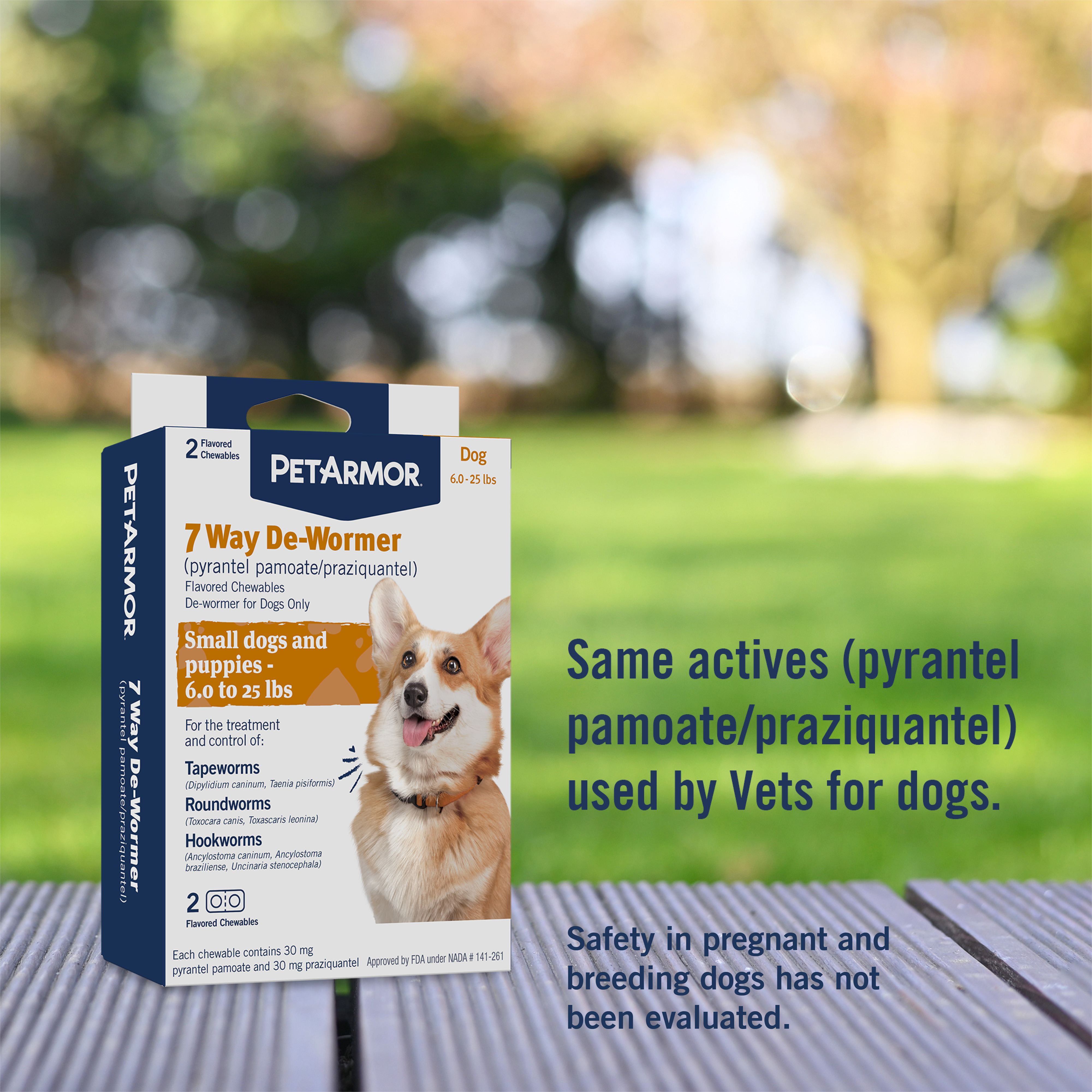 PetArmor® 7 Way De-Wormer (pyrantel pamoate/praziquantel) - 2 / Puppies & Small Dogs